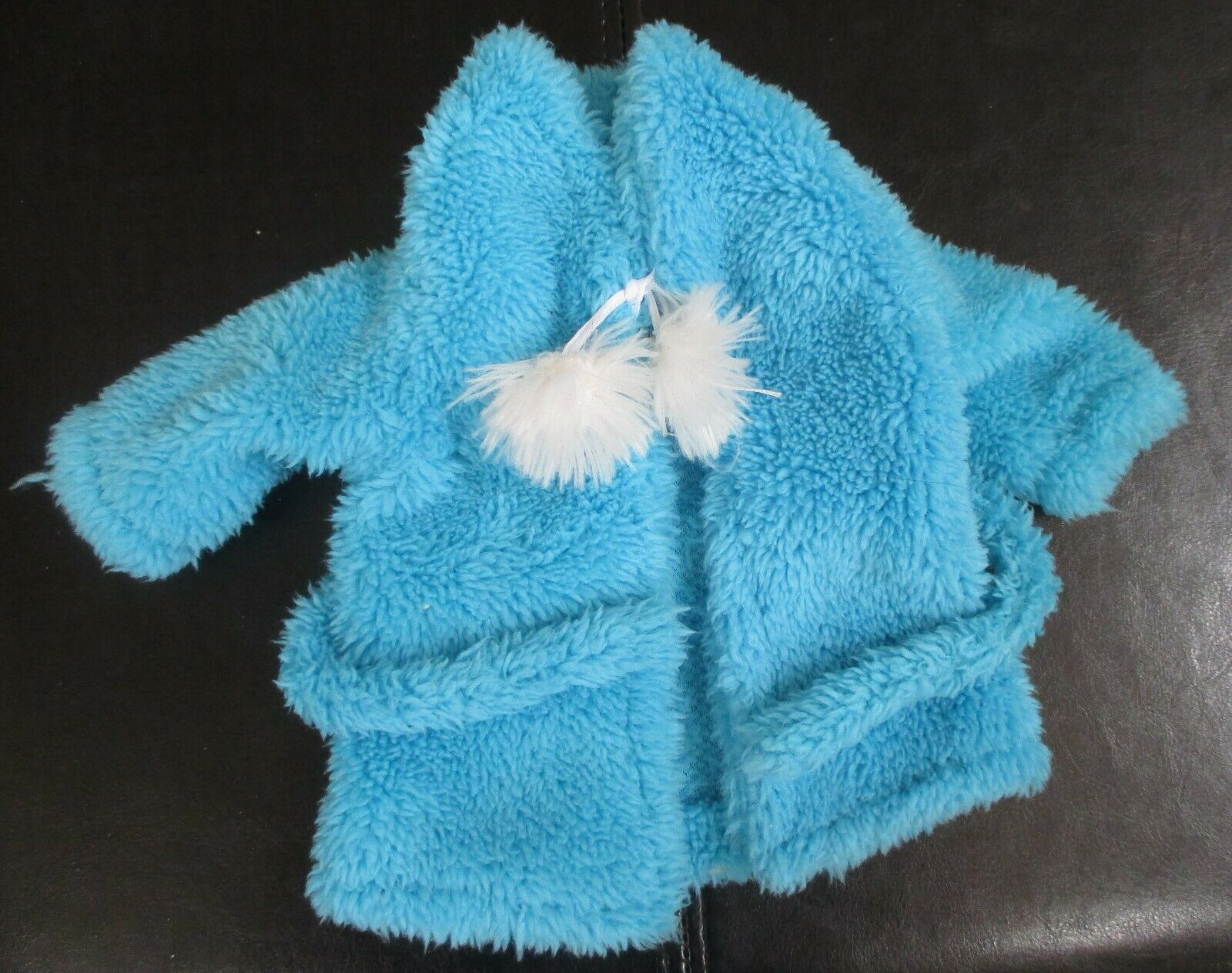 Teal Robe With White Pom Poms For 18&quot; Doll by Funrise Toy Corp. - $5.88