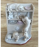 Summit Collection Porcelain Puppies Dogs Playing Cupboard Pantry Shelf 4... - £22.05 GBP