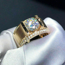 Homme Fiançailles Mariage Bague 1.50Ct Simulé Diamant 14K Plaqué or Rose - £98.10 GBP