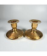 Stouffer China Gold Porcelain Candlestick Pair Floral 3.5” Made in Japan... - $581.89 MXN