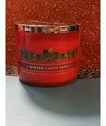Bath &amp; Body Works WINTER CANDY APPLE 3 Wick Candle NEW - $24.61 CAD