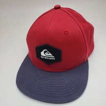 Quiksilver Snapback Hat Cap Red Gray Logo Patch Surf Skateboard Beach Baseball - £10.25 GBP
