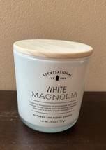 Scentsational White Magnolia Candle Large Glass Jar 26oz Soy Blend New - £26.69 GBP