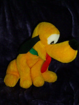 DISNEY Pluto Plush toy 1998 black felt ears green felt collar red tongue 11" - $14.84