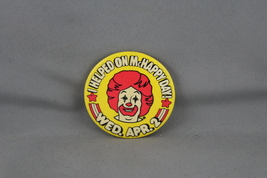 Vintage McDonalds pin - Have a McHappy Day April 2 - Celluloid Pin - $15.00