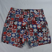 Patagonia 38 x 10&quot; Red Blue Floral Unlined Swim Surf Trunks Shorts - £22.99 GBP