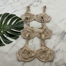 Wacoal Womens Awareness Bra Size 38 D Lot of 3 Cream Beige Floral 85567 - $39.59