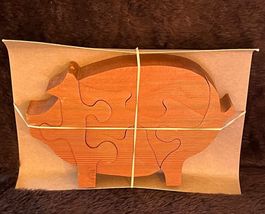 Wood Pig Puzzle  - £17.58 GBP