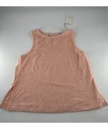 A New Day Women&#39;s Terry Slit Side Tank Top Small Pink Peach Shirt Summer... - $10.53 CAD