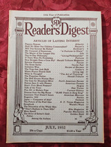 Readers Digest July 1932 Clare Boothe Greta Garbo Stefan Zweig Walter Lippmann - £8.61 GBP