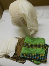 vintage lot of 4 women&#39;s scarfs head wraps multi-colored - £13.46 GBP