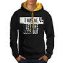 Wellcoda Let Dogs Out Mens Contrast Hoodie, Music Joke Casual Jumper - £31.19 GBP