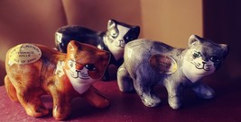 Mill Pottery Isle of Man Manx cat figures each 3&quot; long X 2&quot; tall - $12.00