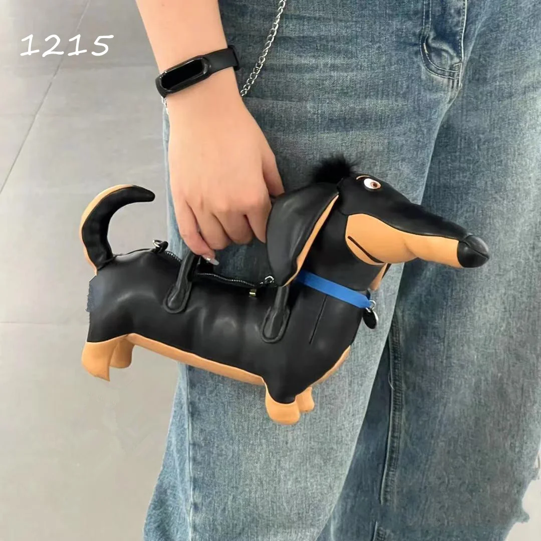 Cartoon Dachshund Dog Shape Handbag Women Purses Shoulder Bag Girls Cros... - $68.36