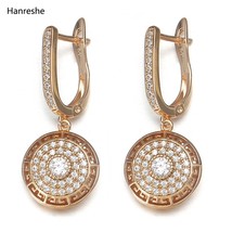 Hanreshe Natural Zircon Stud Earrings Punk Jewelry Party Round Cute Crystal Earr - £8.22 GBP