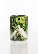 Yin Yang Tree Nature Harmony Ying Ceramic Coffee Mug Cup 15 oz Black - £15.91 GBP