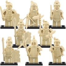 8Pcs/set Terracotta Army Military Qin Dynasty Warriors Minifigures Custom Toys - £14.94 GBP