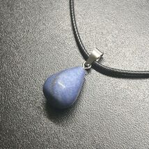 Blue Teardrop Gemstone Necklace, Dumorturite Sodalite Stone New! - $11.64