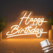 Happy Birthday Neon Sign Battery Operated, Usb Powered Neon Signs for Wall Decor - £23.73 GBP