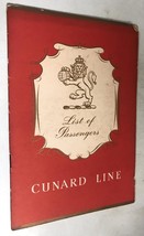 Cunard Line List of Passengers, R.M.S. Queen Elizabeth November 29th, 1958 first - £7.86 GBP