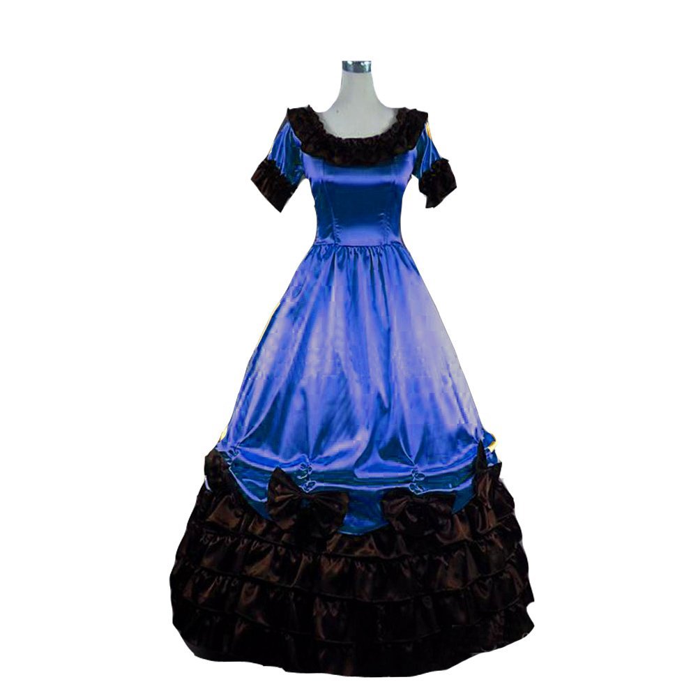 Kivary Women's Vintage Short Sleeves A Line Long Vintage Gothic Victorian Prom L