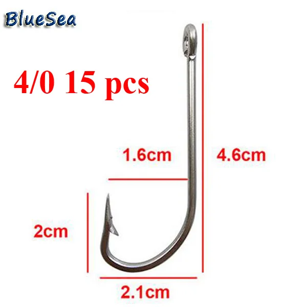 BlueSea 34007 15 Pcs/Pack Size 3/0-10/0 Stainless Steel O&#39;Shaughnessy Long Shank - $35.72