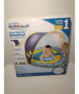 NEW! Aqua Swim School  Baby Pool Float Boat w/Sun Shade for Infants, 6-2... - $14.84