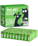 1080 Counts Green Poop Bags for Dogs, 41% Plant Based &amp; 59% PE Extra Thi... - $34.41