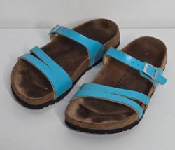 Birkenstock Birki&#39;s Womens Blue Sandal EU 38 US 7 - 7.5 Double Strap Sli... - $39.99