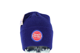 NOS Vtg 90s NBA Detroit Pistons Spell Out Wool Knit Winter Beanie Hat Blue USA - £75.12 GBP