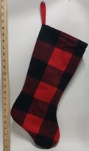 Hobby Lobby Checkered Christmas Stocking Red/Black 20 in - $26.21 CAD