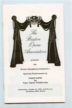 Boston Opera Presents Boston Symphony Orchestra Pique Dame Program 1991 - $14.85