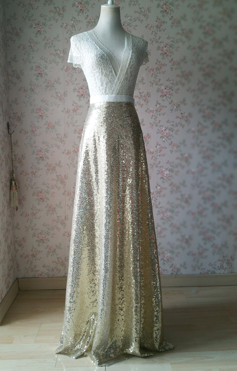 Gold sequin skirt 4
