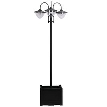 Outsunny Solar Lamp Post Street Light w/Planter &amp; LED Outdoor Lighting - $2,758.52 MXN