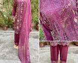 Pakistani Purple  3Pcs Fancy  Chiffon Dress with embroidery &amp; Squins wor... - $113.85
