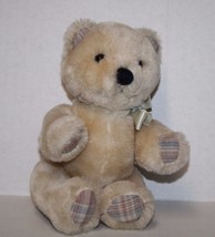 Dakin Jointed Plaid Feet Ear Teddy Bear 9&quot; Soft Toy Beige Plush Stuffed ... - $13.00
