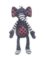 16 in Tweedles Elephant Lovey Ganz H12923 Floppy Gray Stripes Dots Plush... - £10.74 GBP