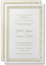 Embossed Gold Foil Border Wedding Invitation Shimmer Paper Thermography ... - $265.90