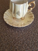 VINTAGE ~ Cup &amp; Saucer Set ~ Porcelain ~ Floral Design ~ Gold Trim ~ Japan - £20.87 GBP
