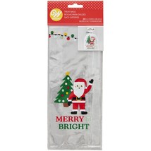 Wilton Treat Bags With Ties 20/Pkg-Merry &amp; Bright Santa Claus - £14.26 GBP