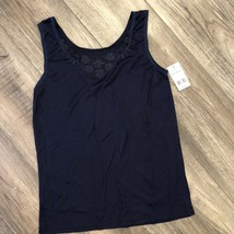 Cuddl Duds SofTech Venice Lace Camisole cd8212042 Navy Blue NEW Size Small - £13.37 GBP