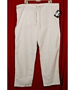 Dickies Medical Scrub Uniform Drawstring Pants White Unisex L x 30&quot; 1072... - £12.02 GBP
