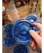 1 One Antique Hazel Atlas Moderntone Blue Depression Cobalt Glass 5&quot; Ber... - $20.81 CAD