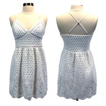 Abercrombie &amp; Fitch Womens S Crochet Mini Dress Sleeveless White Boho Whimsy  - £26.69 GBP