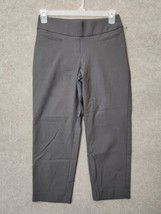 Apt 9 Pull On Brynn Crop Dress Pants Womens 8 Gray Stretch Wide Waistband - £15.68 GBP