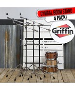 4 PACK Cymbal Boom Stands by GRIFFIN | Drum Kit Percussion Gear Chrome H... - $216.09 CAD
