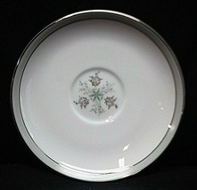 Noritake China Lucille Saucer Plate Gray Green Band Flowers Japan 5813 - $12.86