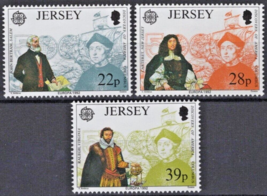 ZAYIX Great Britain Jersey 593-595 MNH Europa Historical Figures 020722S02 - £2.51 GBP