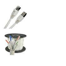 150&#39;Ft Cat5E 4 Pair Foil Gray Network Ethernet Usa Cable Double Shielded... - $82.99