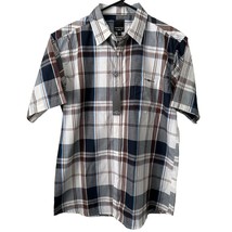 NEW Sahara Club Mens Shirt Large Plaid Multicolor Red Blue Cotton Polyester - £10.93 GBP